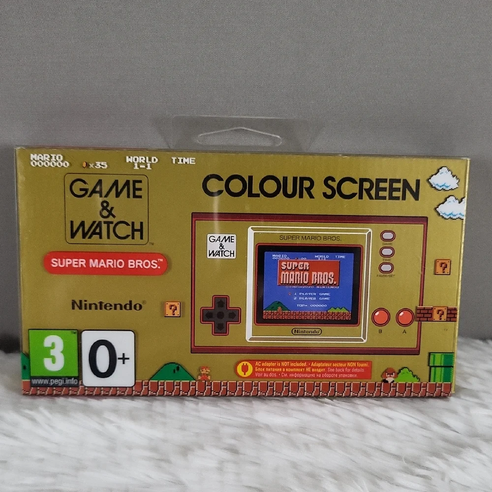 Nintendo Game & Watch Super Mario Bros.Gold Handheld Console w/Color Screen, NEW